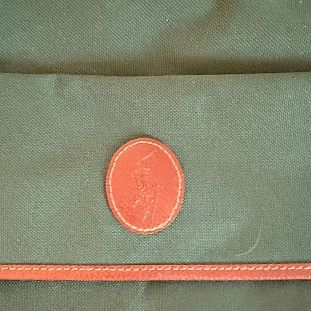Ralph Lauren Forest Green and Chestnut Messenger Bag Clean Condition